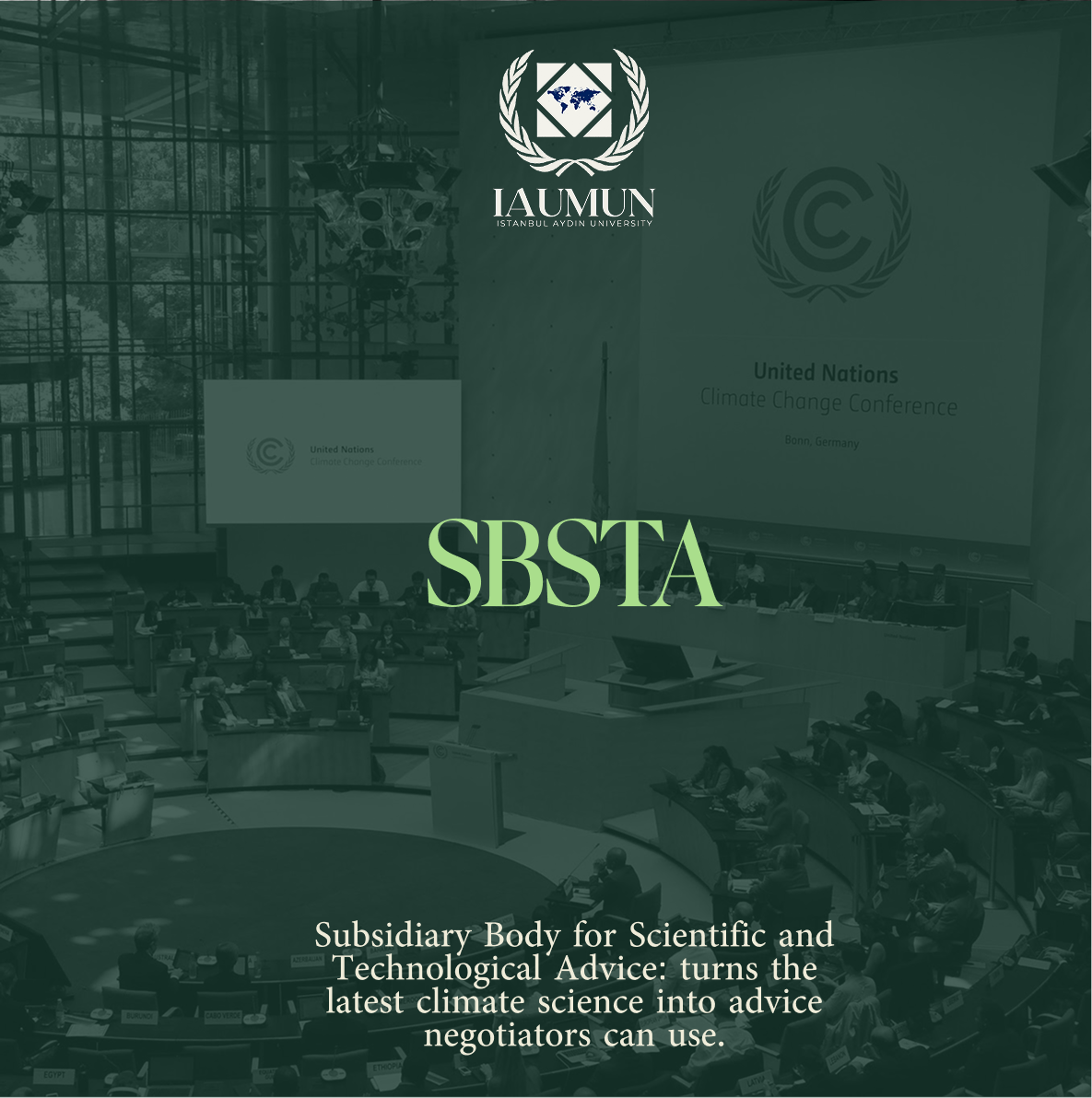 SBSTA committee card - Subsidiary Body for Scientific and Technological Advice, IAUMUN