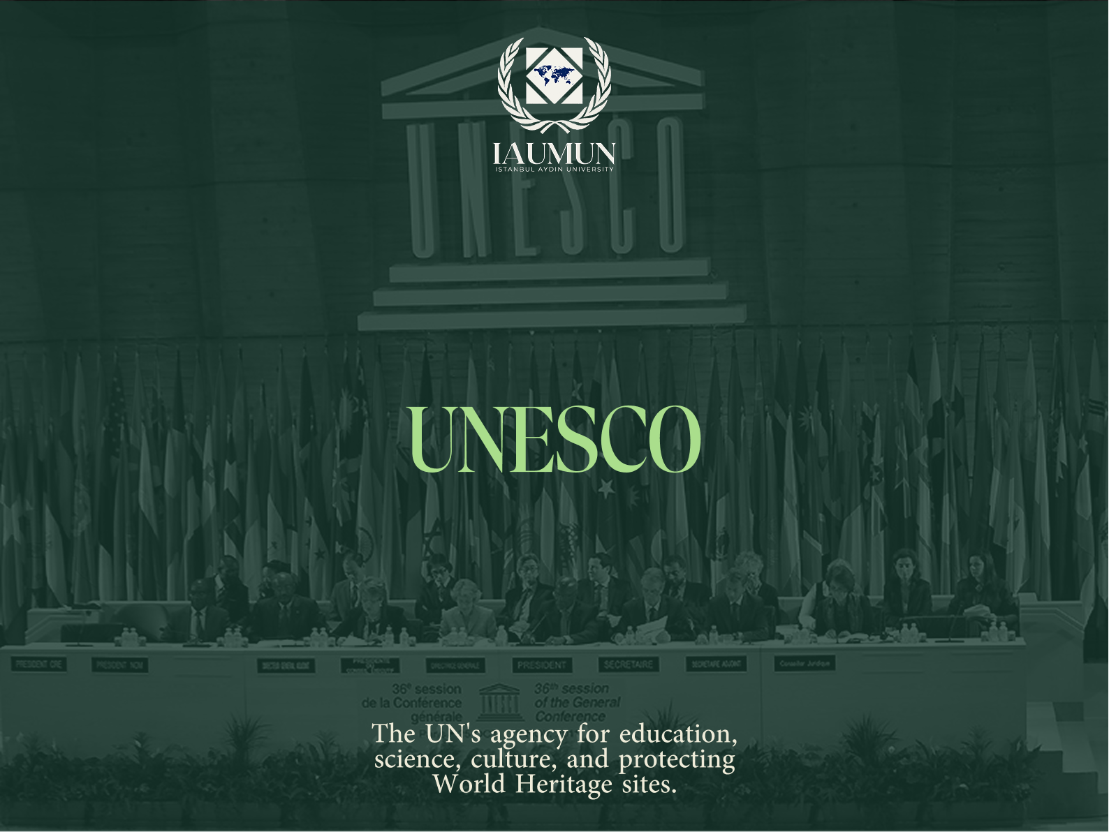 UNESCO committee card - United Nations Educational, Scientific and Cultural Organization, IAUMUN